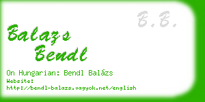 balazs bendl business card