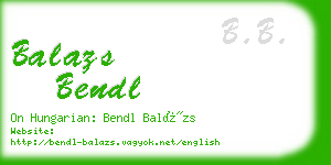 balazs bendl business card
